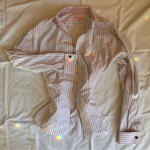 PINK striped button down